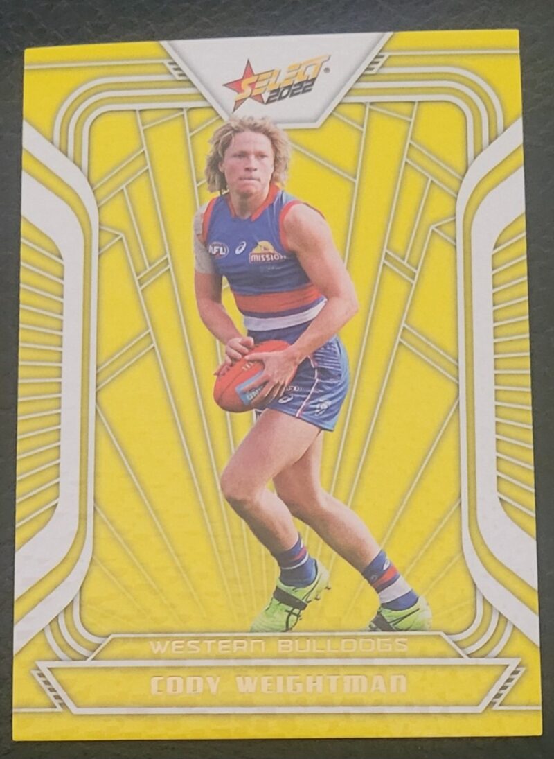 2022 Select Footy Stars Fracted Yellow Acid Cody Weightman